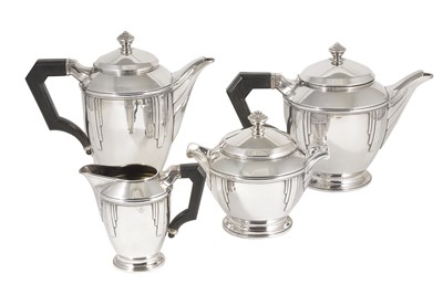 Lot 169 - A FRENCH ART DECO FOUR-PIECE SILVER TEA AND COFFEE SET