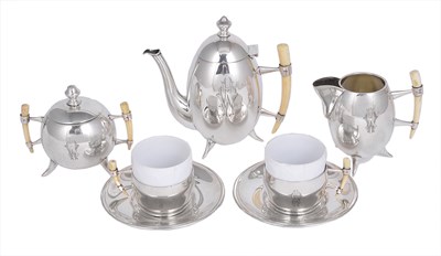 Lot 170 - A SILVER COFFEE SET