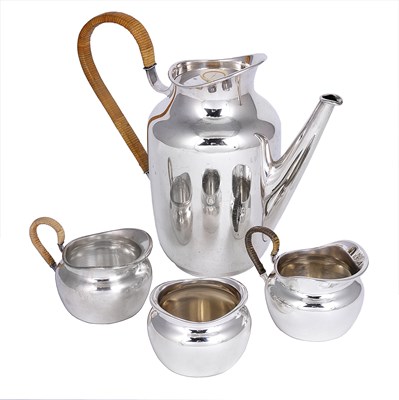 Lot 171 - A DANISH SILVER FOUR-PIECE COFFEE SET