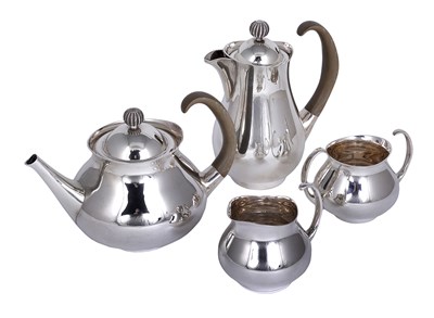 Lot 177 - A FOUR-PIECE SILVER TEA SET