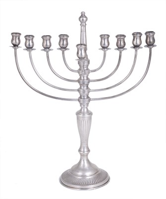 Lot 193 - A GEORGE V SILVER MENORAH