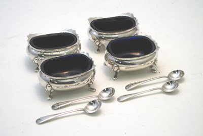 Lot 206 - A SET OF FOUR SILVER SALT CELLARS