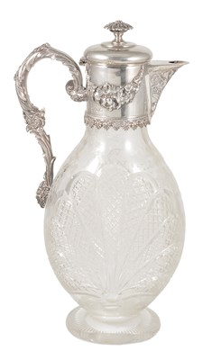 Lot 207 - A VICTORIAN SILVER-MOUNTED CLARET JUG