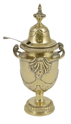 Lot 229 - A GEORGE III SILVER-GILT CONDIMENT VASE AND COVER