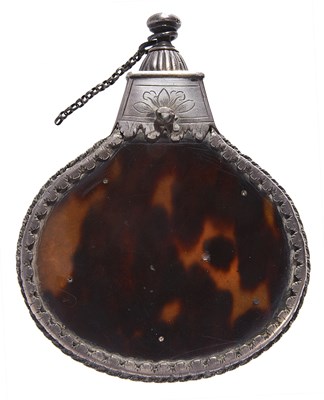 Lot 233 - A SILVER-MOUNTED TORTOISESHELL WRITING SAND FLASK