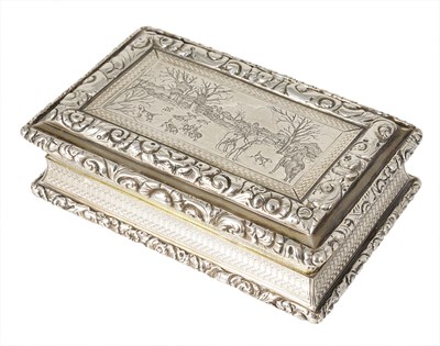 Lot 242 - A WILLIAM IV SILVER SNUFF BOX