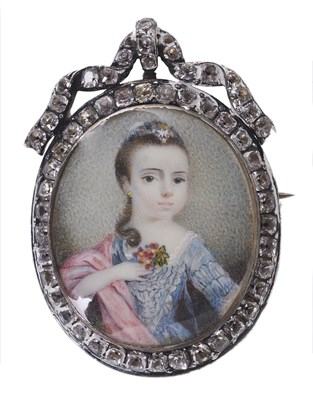 Lot 298 - A PORTRAIT MINIATURE OF A GIRL