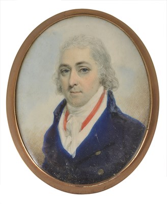 Lot 309 - A PORTRAIT MINIATURE OF A GENTLEMAN