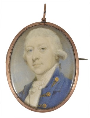 Lot 310 - A PORTRAIT MINIATURE OF A GENTLEMAN