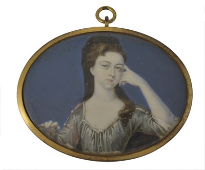 Lot 312 - A PORTRAIT MINIATURE OF A LADY