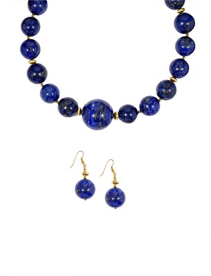 Lot 352 - LAPIS LAZULI DEMI PARURE