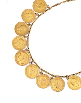 Lot 366 - RUSSIAN GOLD NECKLACE