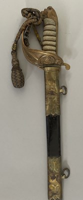 Lot 276 - AN 1845 PATTERN NAVAL OFFICER’S SWORD RETAILED BY GIEVES, PORTSMOUTH, POST 1902