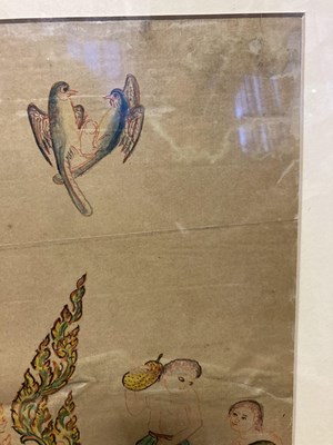 Lot 540 - A COLOURED DRAWING OF A KINNARA, THAILAND, 19TH CENTURY