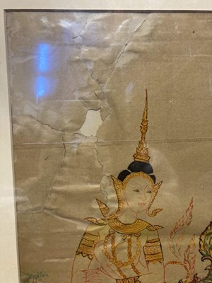 Lot 540 - A COLOURED DRAWING OF A KINNARA, THAILAND, 19TH CENTURY