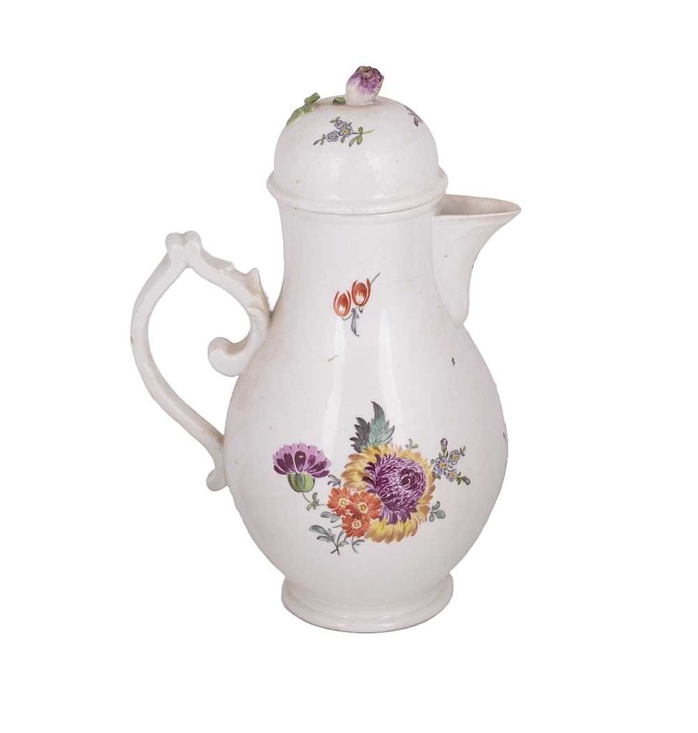 Lot 453 - A LIMBACH (THURINGIA PORCELAIN) PEAR SHAPED COFFEE POT AND COVER
