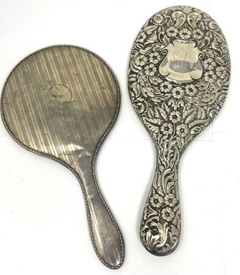 Lot 203 - AN EDWARDIAN SILVER HAND MIRROR, NATHAN & HAYES OF BIRMINGHAM, CHESTER, 1902