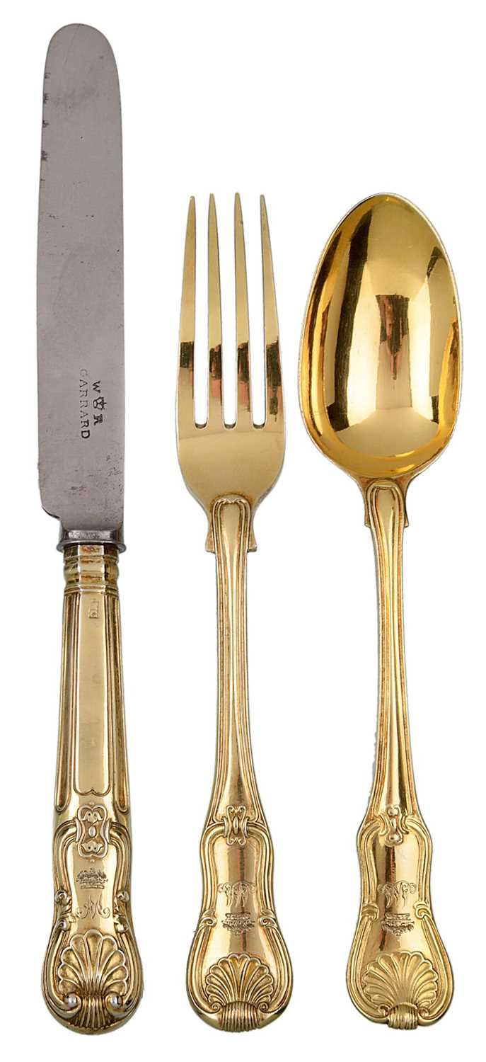 Lot 556 - ROYAL: AN ASSEMBLED SILVER-GILT CHRISTENING SET