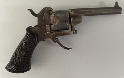 Lot 487 - AN 8 MM CONTINENTAL PIN-FIRE SIX-SHOT REVOLVER, CIRCA 1870