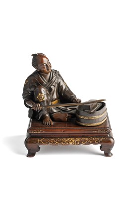 Lot 118 - A JAPANESE BRONZE OKIMONO, MEIJI PERIOD (1868-1912)