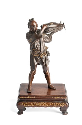 Lot 116 - A JAPANESE BRONZE OKIMONO, MEIJI PERIOD (1868-1912)