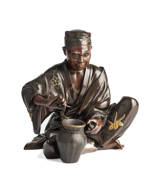 Lot 117 - A JAPANESE BRONZE OKIMONO, MEIJI PERIOD (1868-1912)