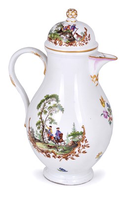 Lot 17 - â€¡ A MEISSEN COFFEE POT AND COVER