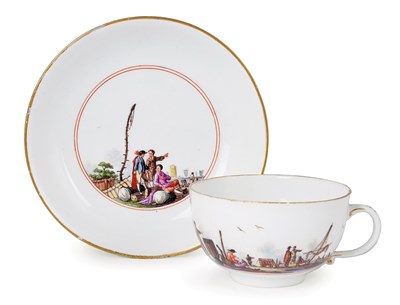 Lot 20 - â€¡ A MEISSEN PORCELAIN CUP AND SAUCER