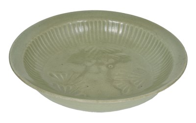 Lot 57 - A CHINESE CELADON PORCELAIN DISH