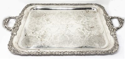 Lot 154 - AN ELECTROPLATE TRAY, BARKER BROTHERS, SHEFFIELD, EARLY 20TH CENTURY