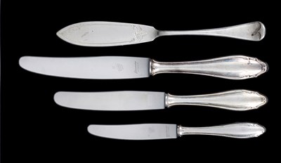 Lot 111 - A SET OF GERMAN SILVER-HANDLED KNIVES