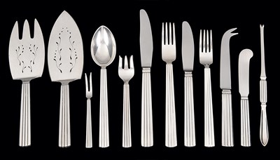 Lot 113 - A SET OF DANISH TABLE SILVER