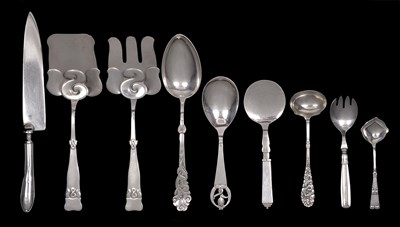 Lot 114 - ASSORTED DANISH SILVER SERVING PIECES