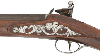 Lot 394 - A FINE AND RARE 10-BORE FLINTLOCK DUCK GUN BY JAMES BARBAR, LONDON, CIRCA 1755, ALMOST CERTAINLY MADE FOR WILLIAM CONSTABLE (1721-91) OF BURTON CONSTABLE