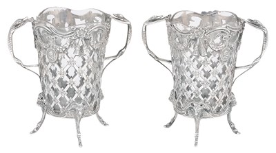 Lot 138 - A PAIR OF DUTCH SILVER VASES