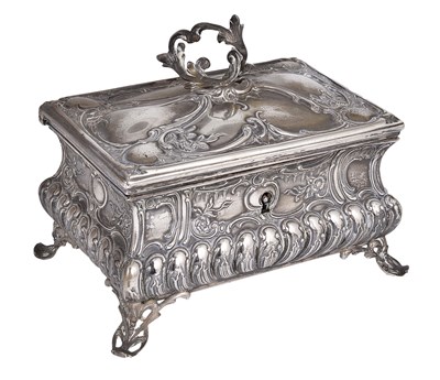 Lot 148 - AN AUSTRIAN SILVER SUGAR OR SPICE BOX