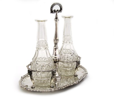 Lot 150 - A NORTH AMERICAN SILVER CRUET STAND