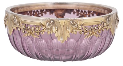 Lot 153 - A FRENCH SILVER-GILT MOUNTED GLASS BOWL