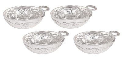 Lot 174 - A SET OF FOUR SILVER TASTEVINS