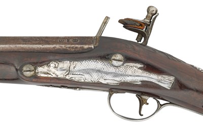 Lot 395 - A RARE 11 BORE SILVER-MOUNTED FLINTLOCK SPORTING GUN BY EDWARD NEWTON, GRANTHAM, LONDON 1743, MAKERS MARK JA