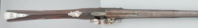 Lot 395 - A RARE 11 BORE SILVER-MOUNTED FLINTLOCK SPORTING GUN BY EDWARD NEWTON, GRANTHAM, LONDON 1743, MAKERS MARK JA