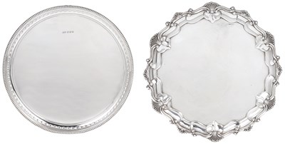 Lot 197 - A VICTORIAN SILVER SALVER