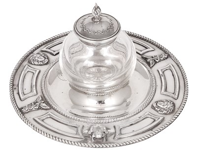 Lot 201 - A VICTORIAN SILVER INKSTAND