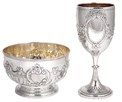 Lot 202 - A VICTORIAN SILVER GOBLET