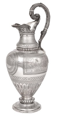 Lot 207 - A VICTORIAN SILVER WINE EWER