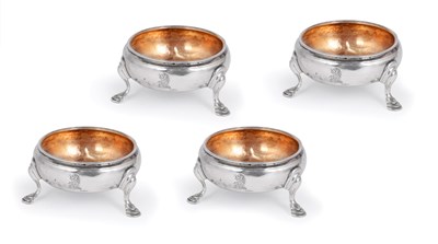 Lot 216 - FOUR GEORGE III SILVER SALT CELLARS