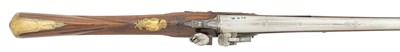 Lot 397 - A 10 BORE FLINTLOCK SPORTING GUN BY JONATHAN STANTON, LONDON, CIRCA 1750-60