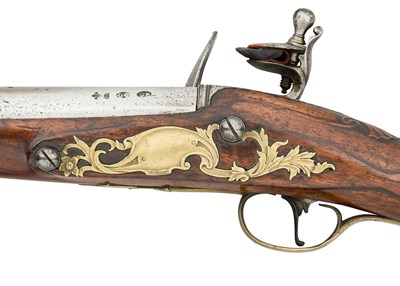 Lot 397 - A 10 BORE FLINTLOCK SPORTING GUN BY JONATHAN STANTON, LONDON, CIRCA 1750-60