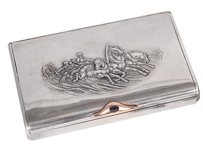 Lot 245 - A LATVIAN SILVER CIGAR CASE