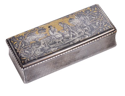 Lot 247 - A FRENCH SILVER AND NIELLO SNUFF BOX